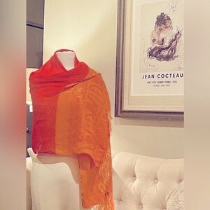 Metallic thread shawl/ scarf